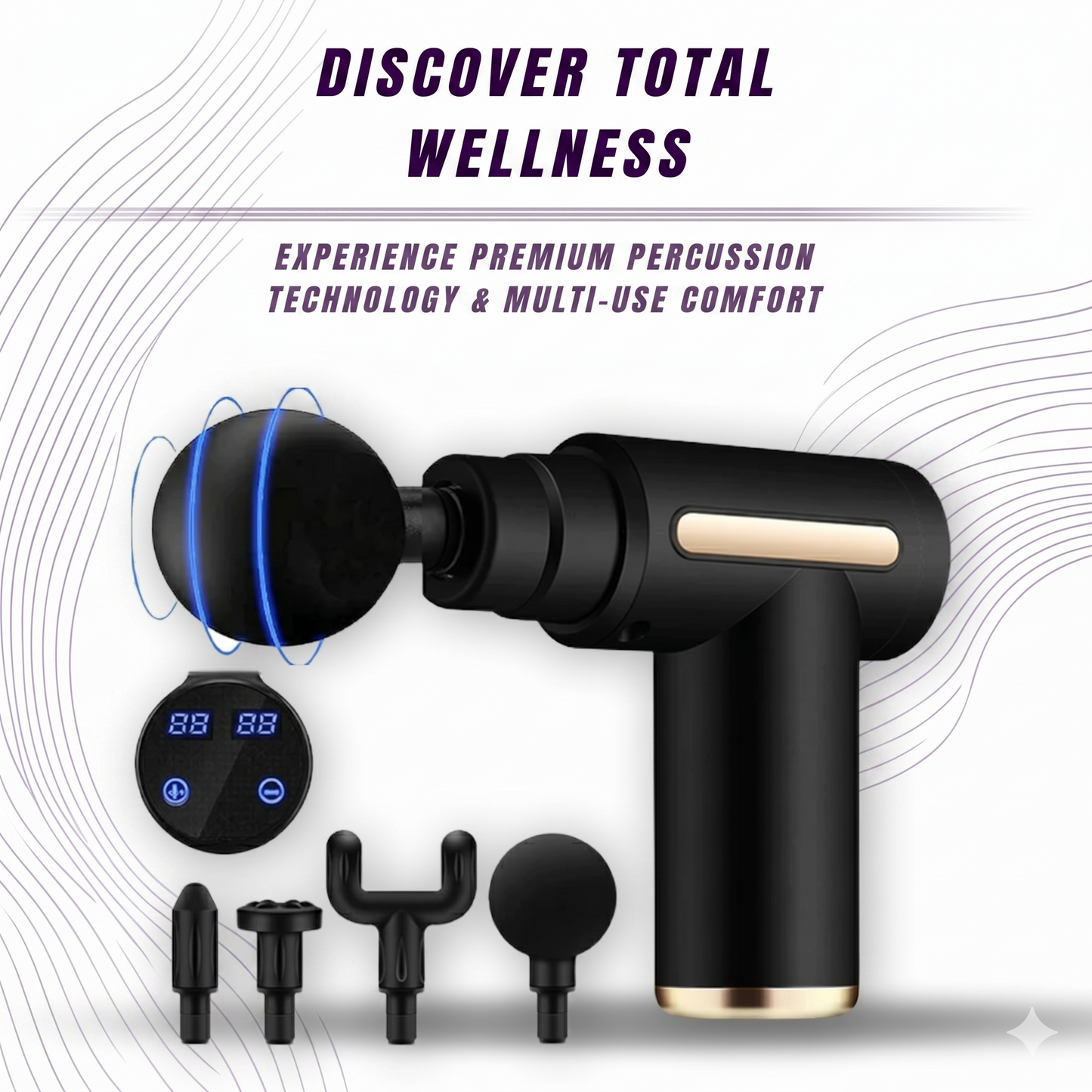 Deep Tissue Percussion Massage Gun — Professional Muscle Massager for Pain Relief & Recovery