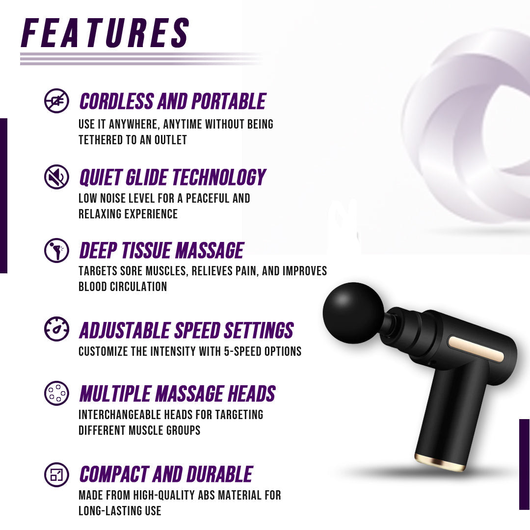 Deep Tissue Percussion Massage Gun — Professional Muscle Massager for Pain Relief & Recovery